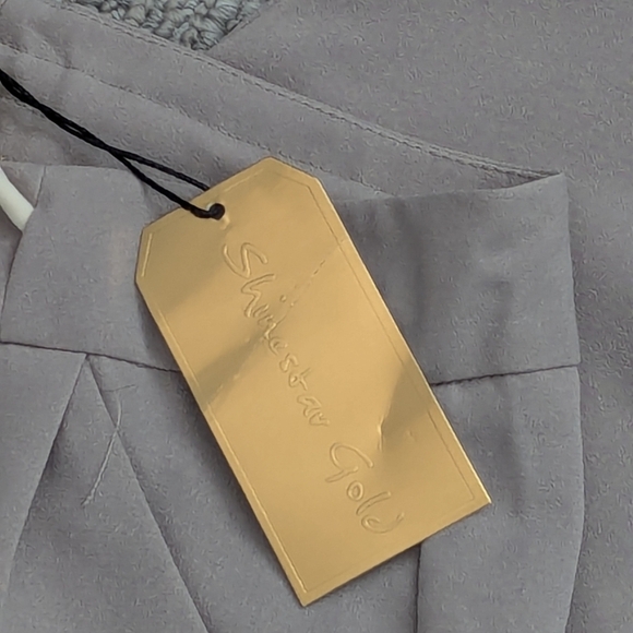 Stylish/Dressy Grey/Mauve Shinestar Gold Women's Ankle Pants - Picture 6 of 9